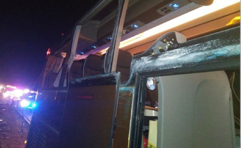 Imagen del autobús accidentado