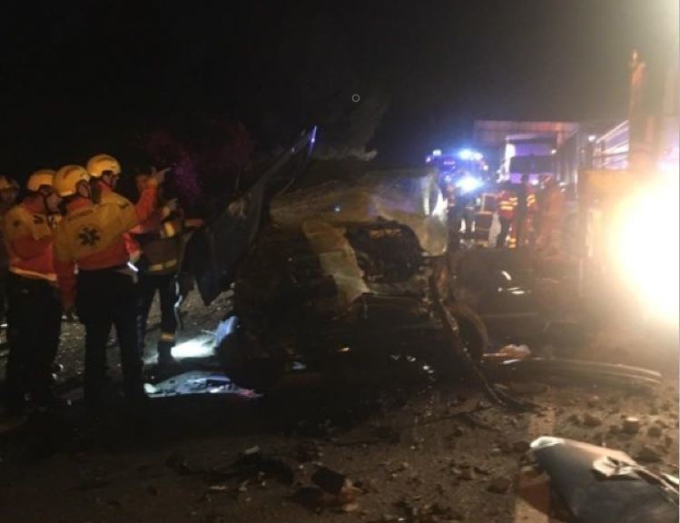 Imagen de la colisión de la furgoneta en la AP-7