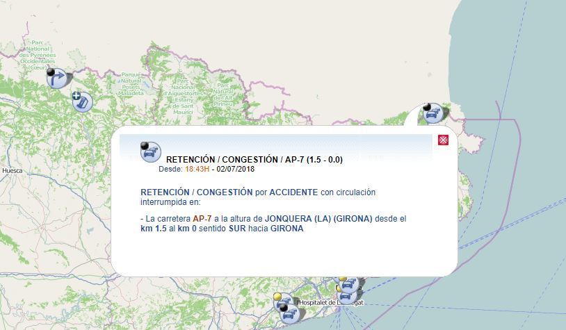 Accidente en La Jonquera