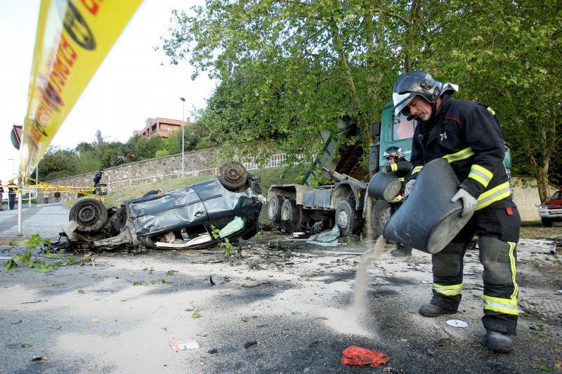 Accidente en Intxaurrondo. Donostia. 03-05-2016. Foto Arizmendi