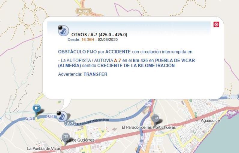 Imagen de la página de la DGT