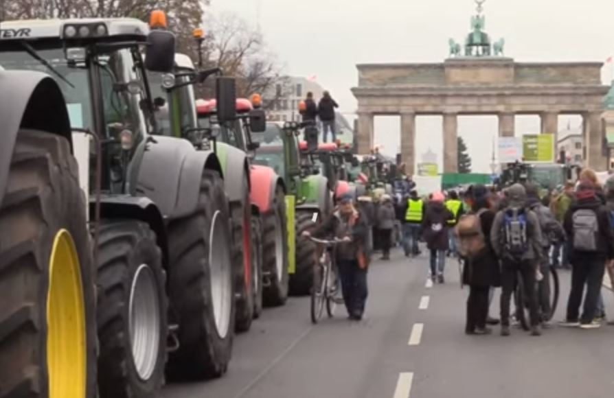 Tractores en las calles de Berlín