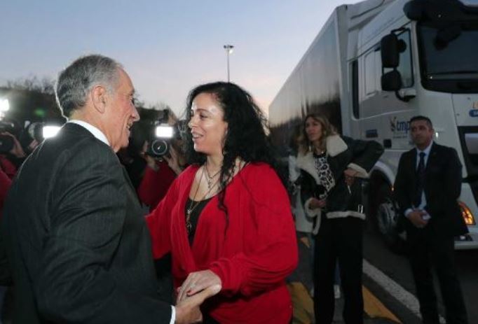 La camionera portuguesa con el presidente