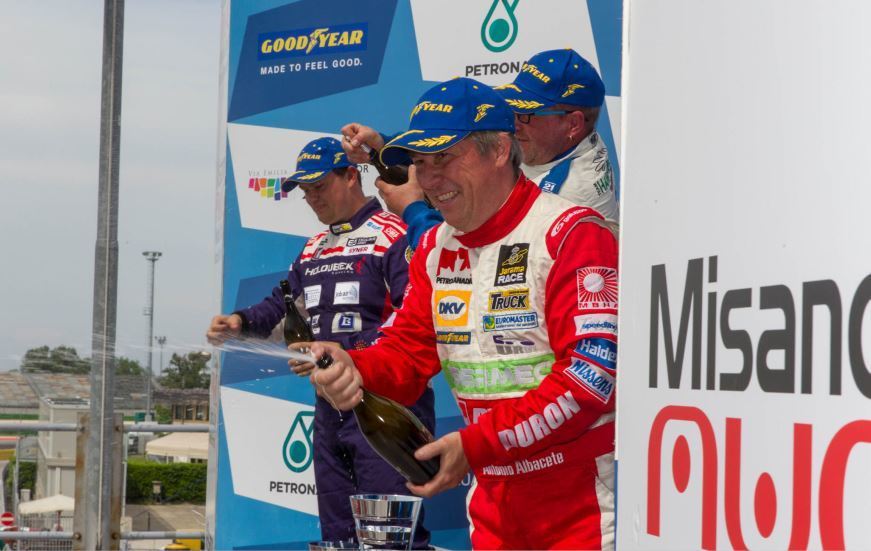 Antonio Albacete tras finalizar la carrera en Misano