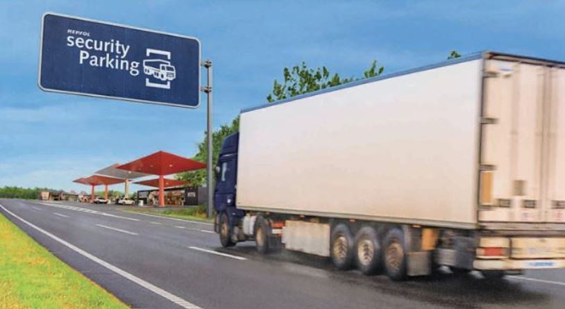 un parking seguro para camiones de Repsol