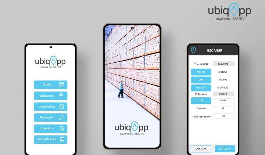 Imagen de ubiqApp de ARBENTIA para la gestión de almacén