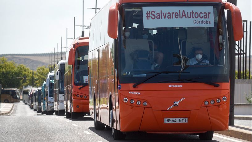 Manifestación de autobuses el 10 de junio