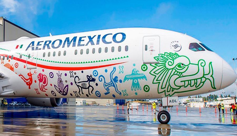 Imagen de un avión de Aeroméxico