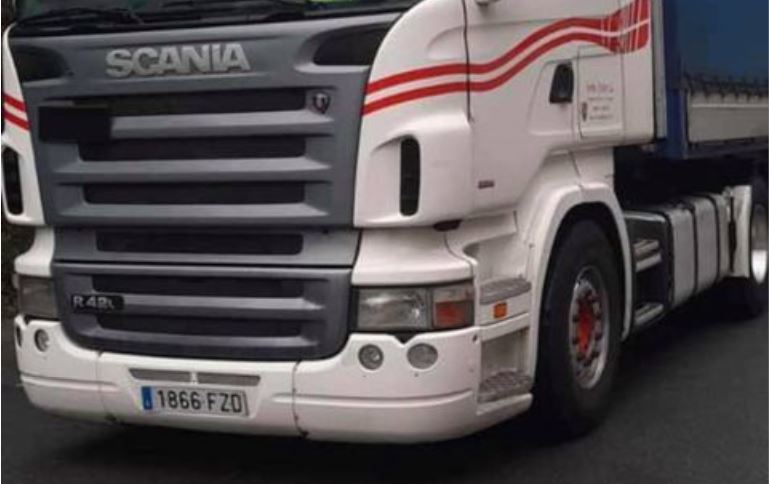 Imagen del camión robado marca Scania matricula 1866-FZD