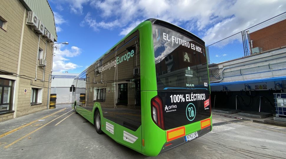 Arriva Spain prueba en un recorrido interurbano un autobús MAN 100% eléctrico