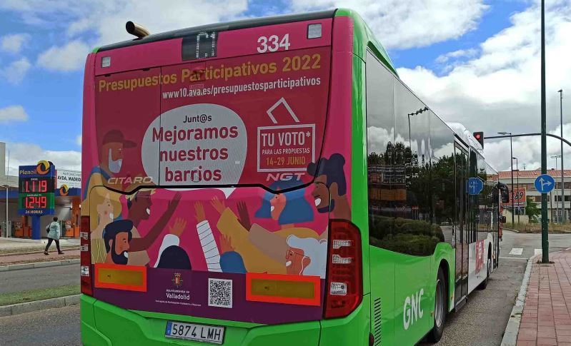 Imagen de un autobús de Auvasa