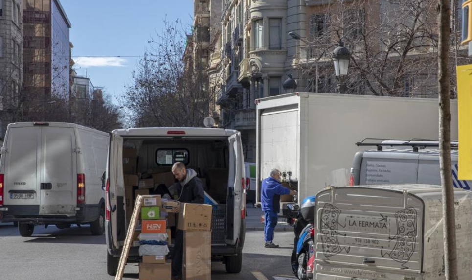 Imagen de repartidores en Barcelona