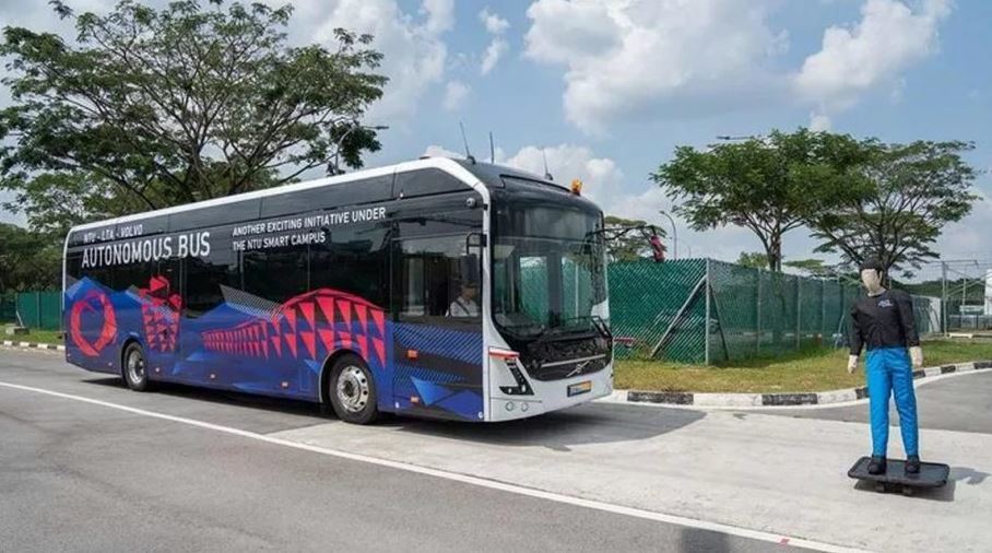 Imagen del autobús eléctrico autónomo de Volvo