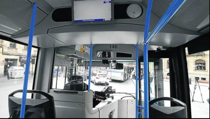 Interior de un bus urbano de Salamanca