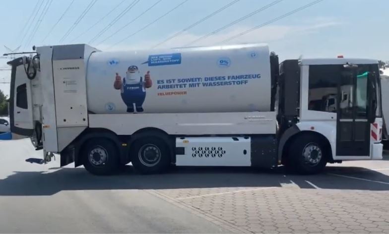 Imagen del camión de recogida de basura con hidrógeno