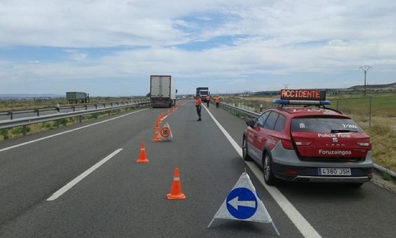 Imagen del camión accidentado