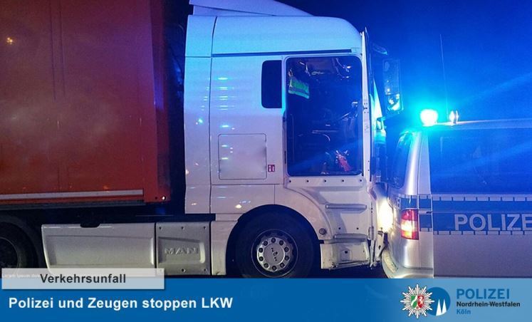 Imagen del camión cuyo conductor había fallecido