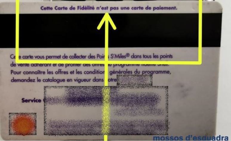 Imagen de una de las tarjetas falsificadas