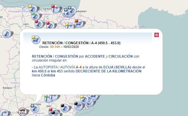 Indicación del lugar del accidente