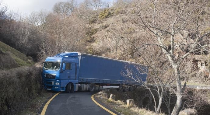 El tráiler atascado