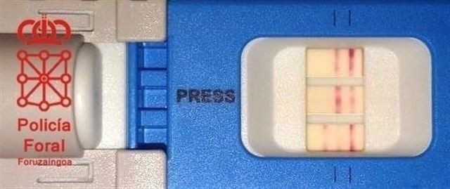 Imagen de un test de drogas utilizado por la policía foral de Navarra,