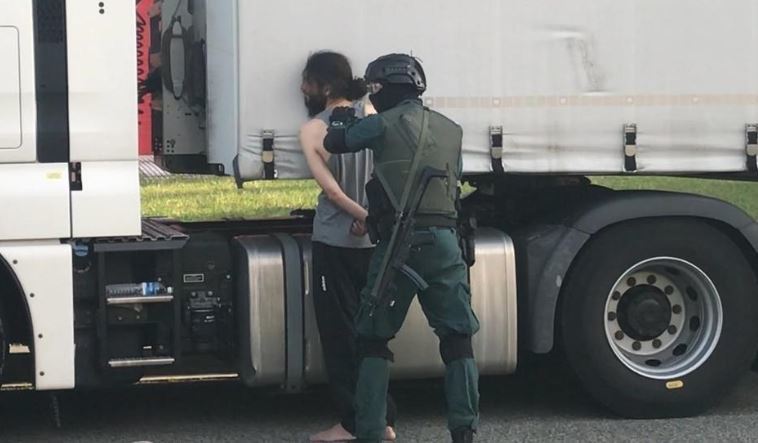 Imagen del camionero detenido