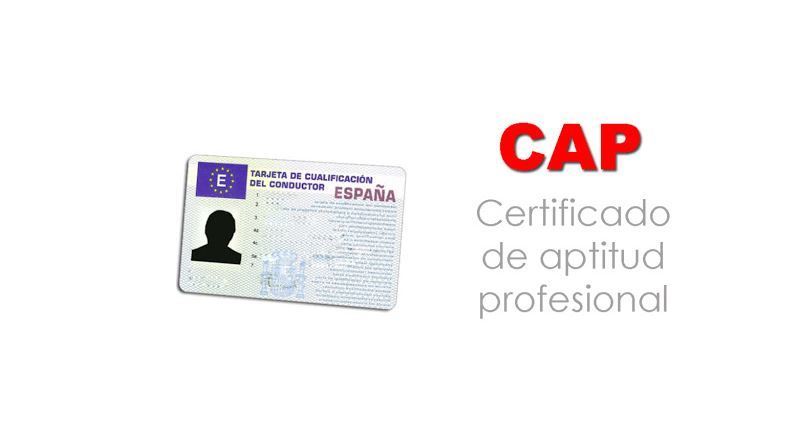 Imagen de un carnet o certificado CAP de conductor profesional