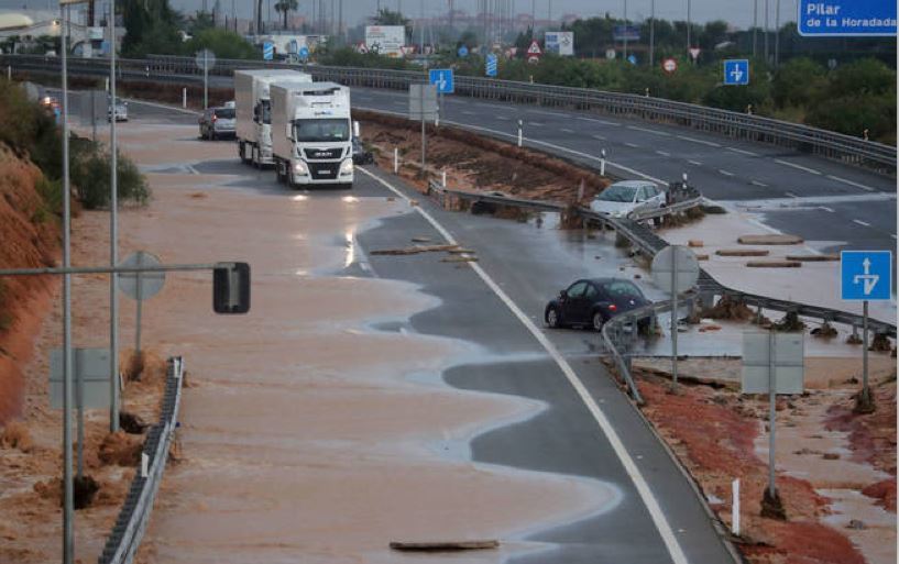 Imagen de una de las carreteras afectadas