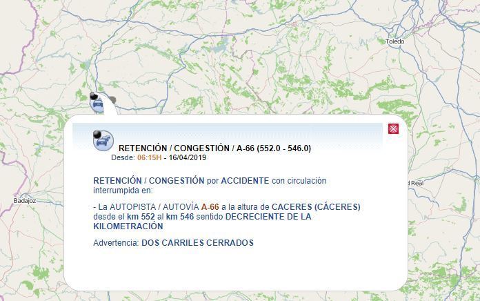 Indicación de la incidencia