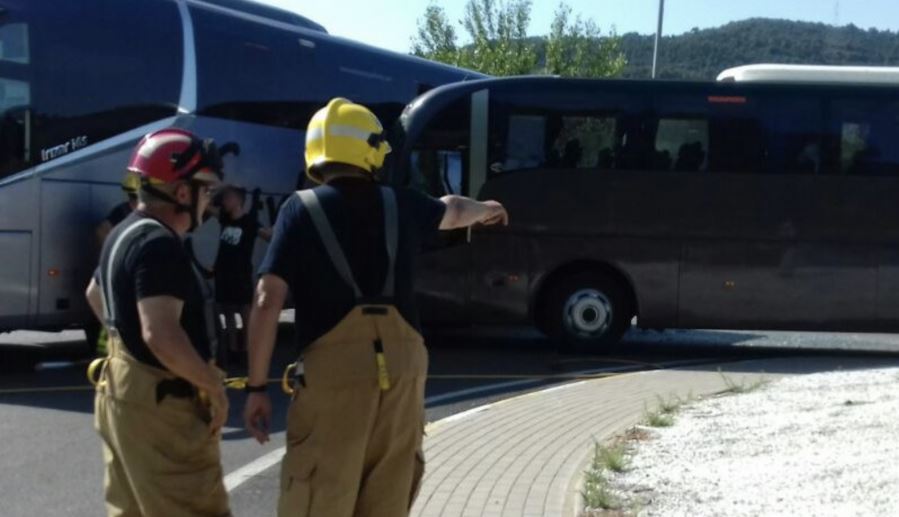 Imagen de los autobuses siniestrados