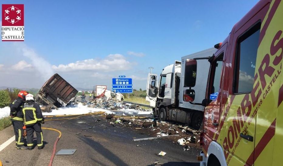 Imagen del accidente en la AP-7