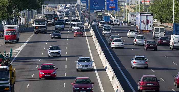 Vías con distintos carriles
