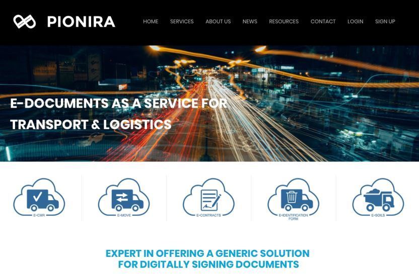 Inicio página web de Pionira