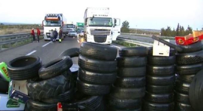 Imagen del corte de carretera