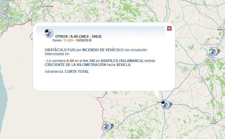 Lugar del corte de la A-66