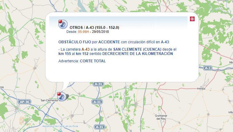 Lugar del accidente