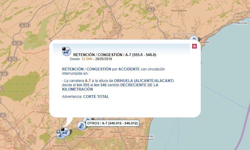 Ubicación del accidente