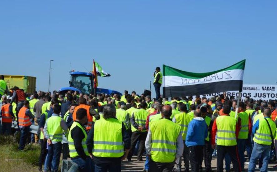 Imagen de una protesta de Agricultores