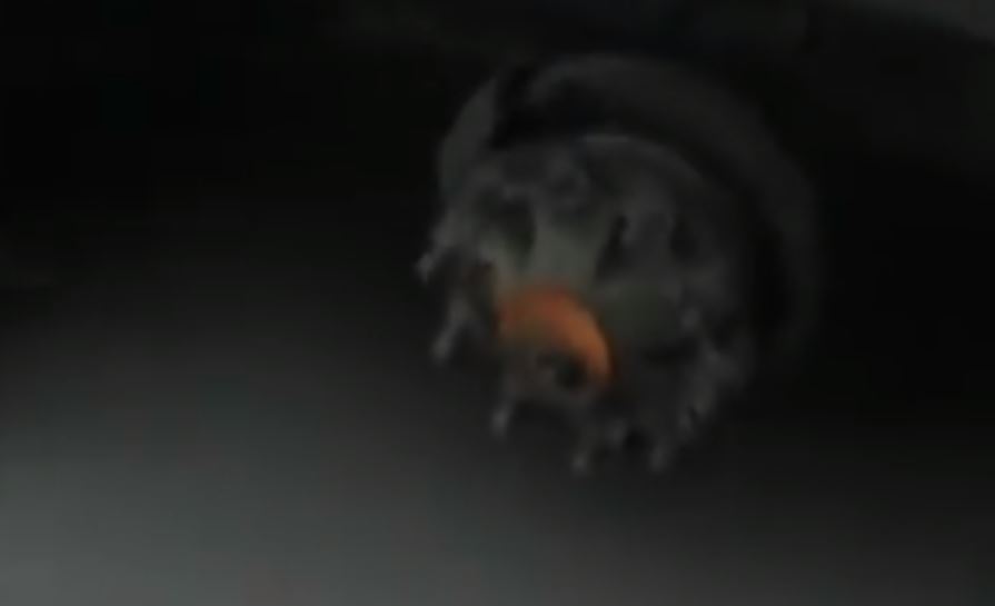 Imagen del semirremolque sin una de las ruedas,