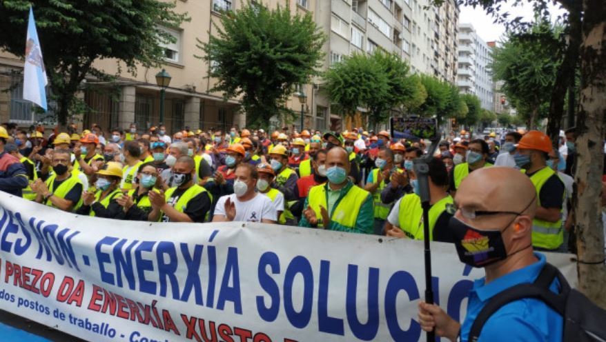 Trabajadores de Alcoa en manifestación