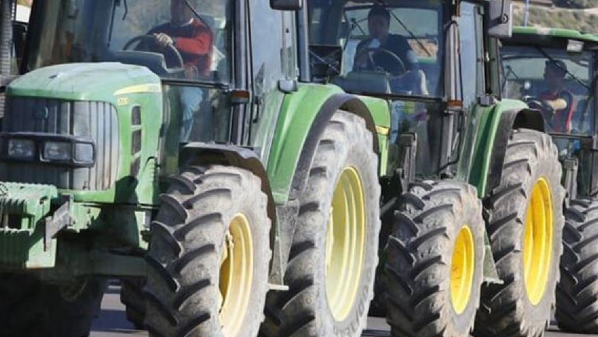 Imagen de una de las tractoradas en Jaén por el incremento de los costes de producción
