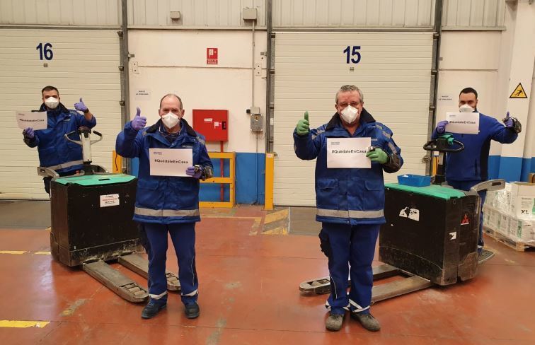 Trabajadores de Dachser del centro logístico de Amorebieta