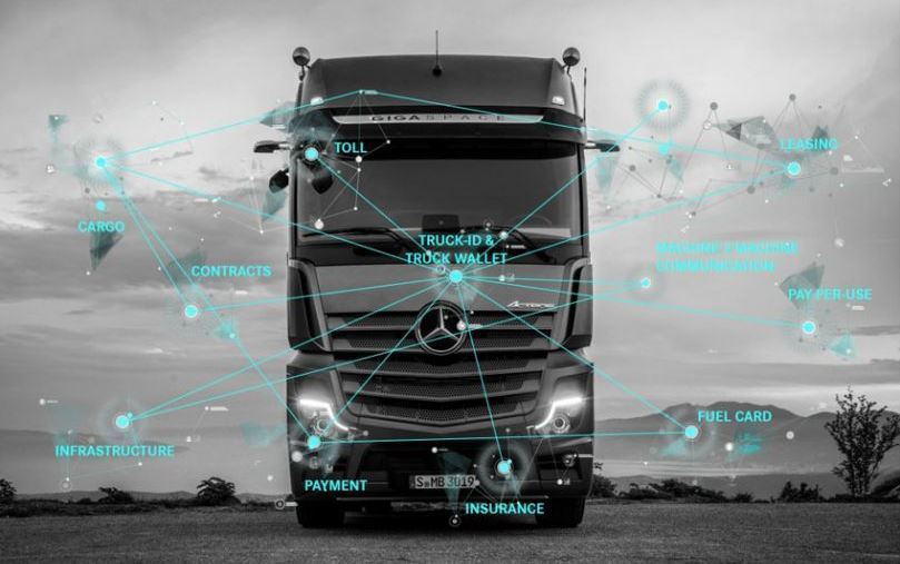 Daimler Trucks, enseña, camiones, pagar, comunicarse, máquinas,