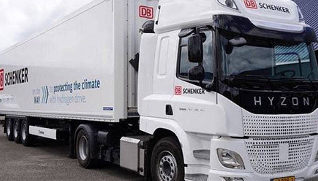 Image de uno de los camiones de DB Schenker de pila de combustible de hidrógeno Hyzon