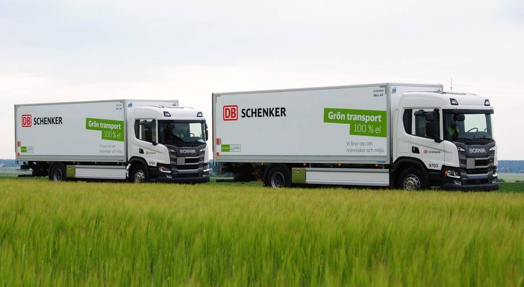 Imagen de los camiones Scania de DB Schenker en la isla sueca de Gotland