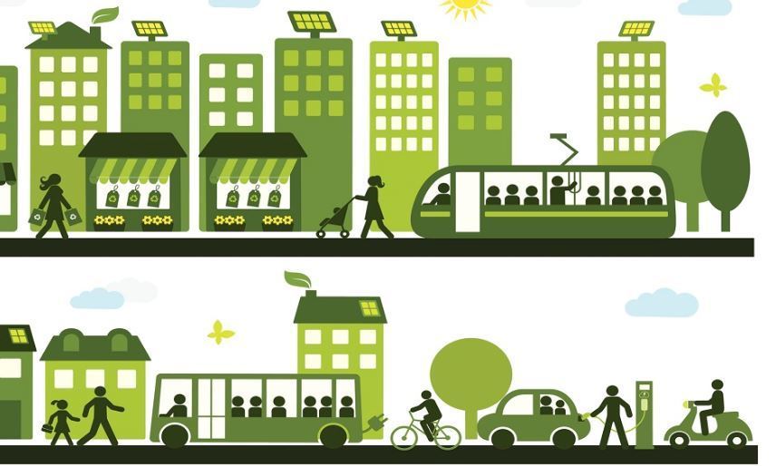Imagen de transporte ecológico sostenible en ciudad
