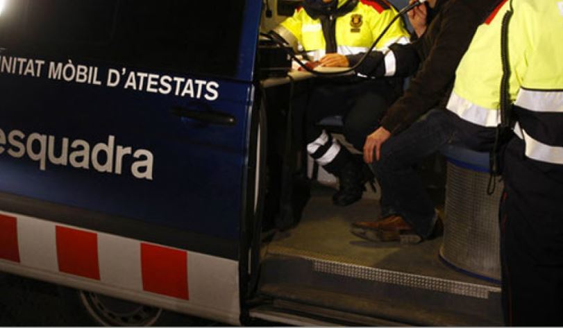 Imagen de un control de alcoholemia de los Mossos d'esquadra