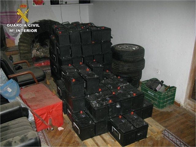 Las baterías robadas localizadas por la Guardia Civil