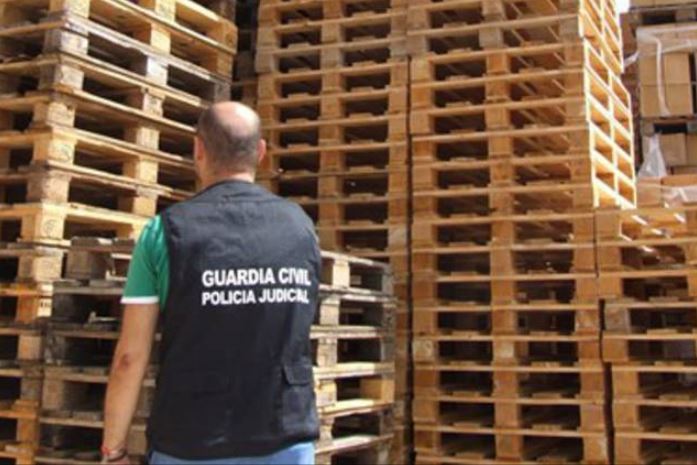 Imagen de los palés incautados