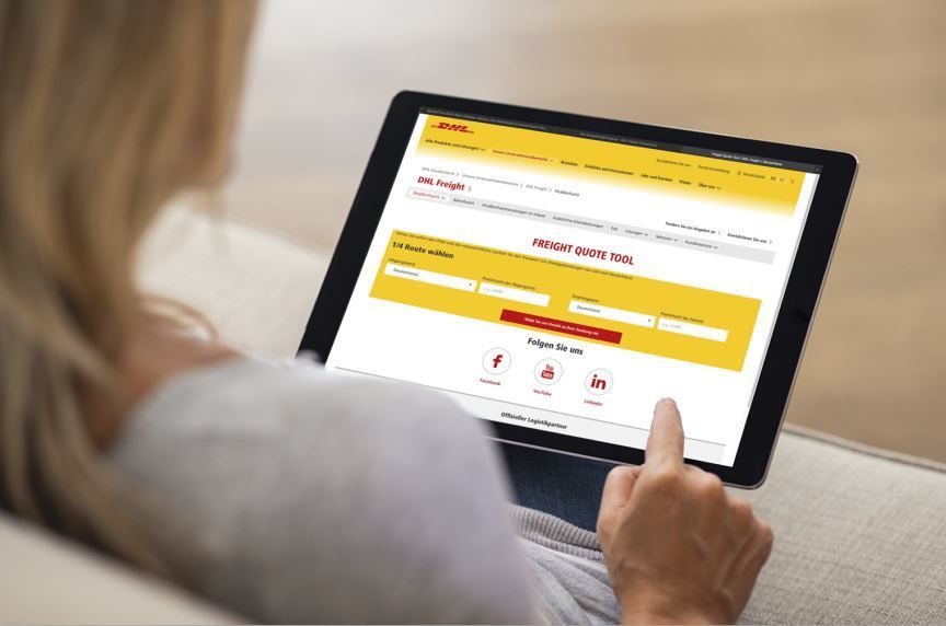 Imagen de la aplicación de cotización de fletes de DHL